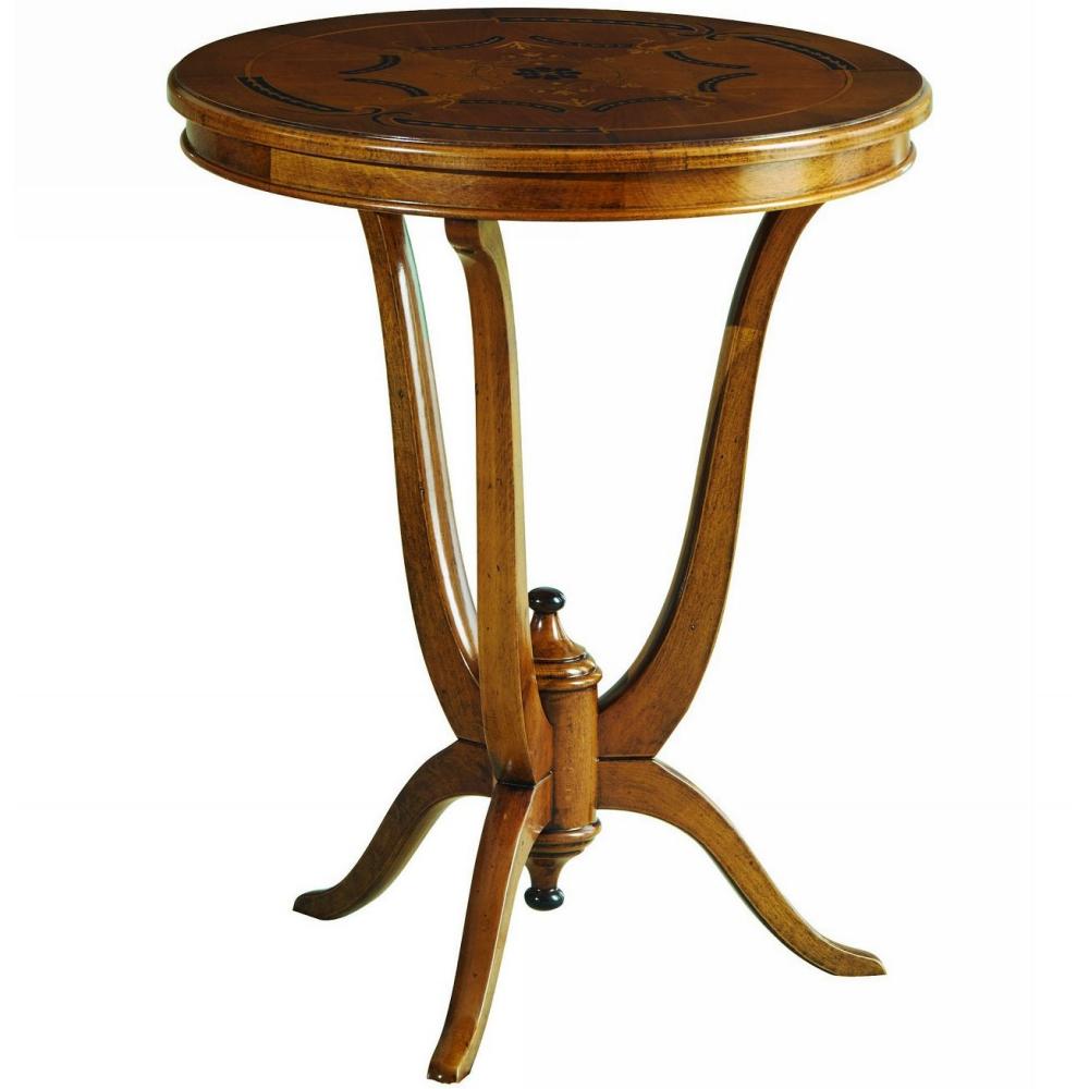 klasszikus elegans mediterran kis intarzias lerakoasztal luxus polgari kavezoasztal lampa asztal fenyes koralaku kisasztal kavezo kastely barna dio szinu lameridiana olasz butorok.jpg